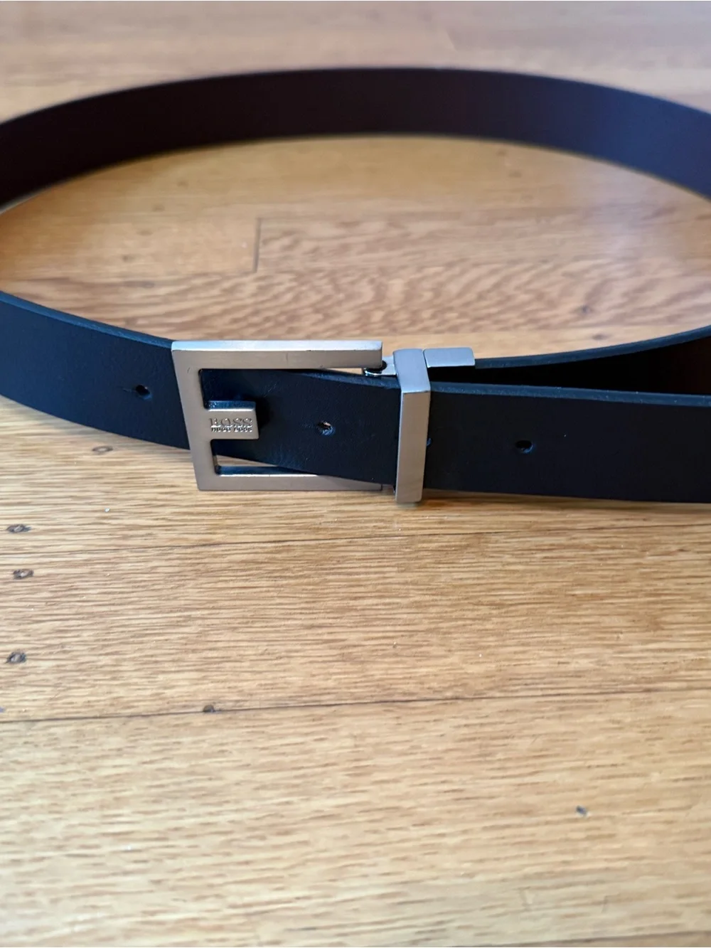 Hugo Boss Reversible Black/Brown Leather Belt with Silver Buckle